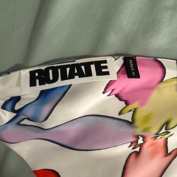 New Rotate Birger Christensen Bandana 4 / S Satin Strapless Handkerchief - Picture 4 of 7